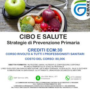 Cibo e salute: Strategie di prevenzione Primaria (30 CREDITI ECM)